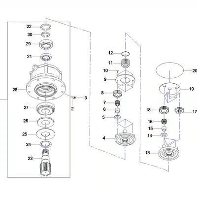 60015194 11323287-1 Lắp ráp bánh răng giảm tốc SY75 SY135 SY60 PCR-5B-30A