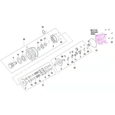 B229900005731 Bộ phận động cơ xoay, Máy xúc động cơ xoay SY50 SY60 SY65 SY65